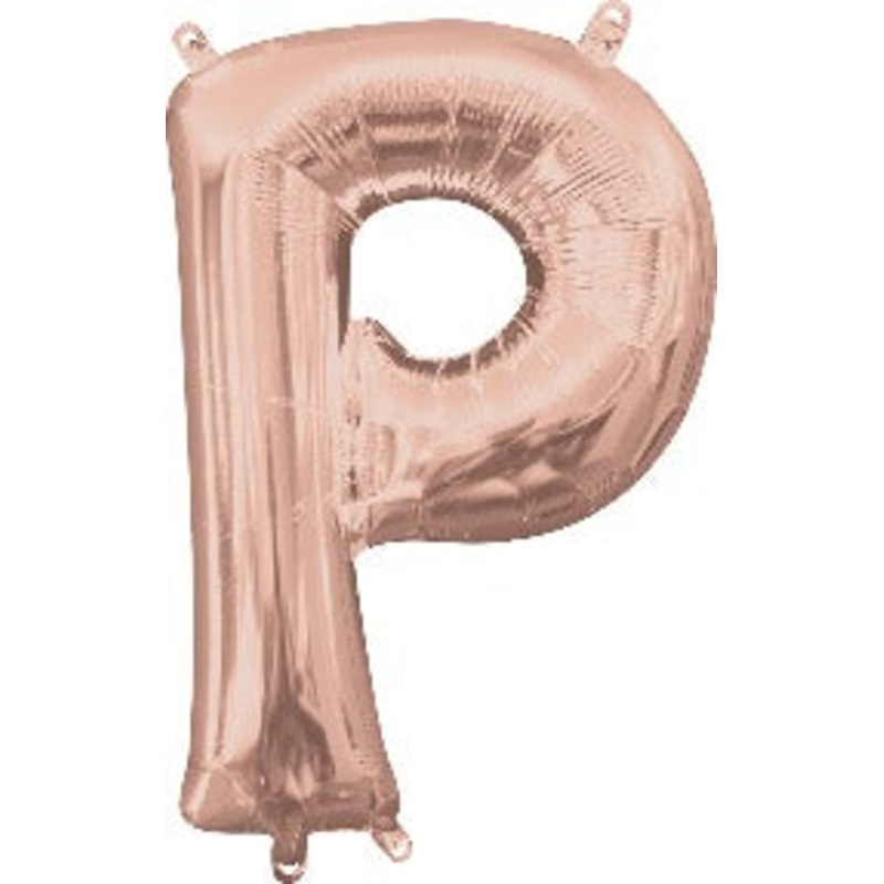 Air Filled Rose Gold Letter P Balloon