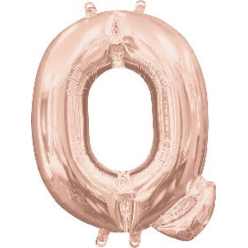 Air Filled Rose Gold Letter Q Balloon