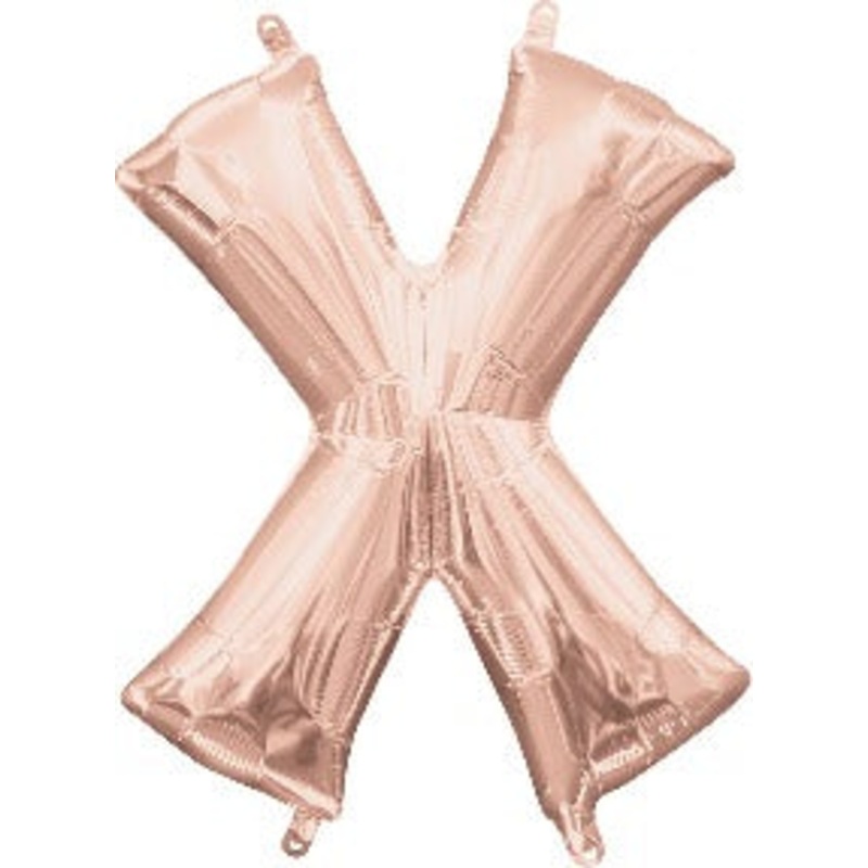 Air Filled Rose Gold Letter X Balloon