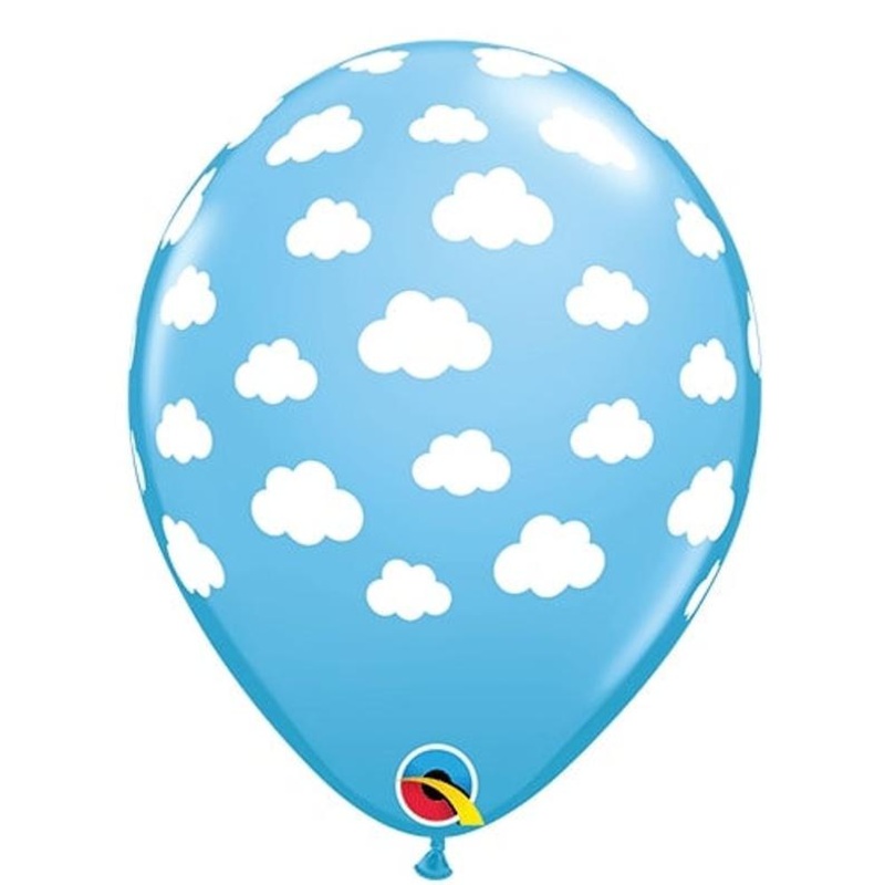 Cloud Print Light Blue Balloons (5 pack)