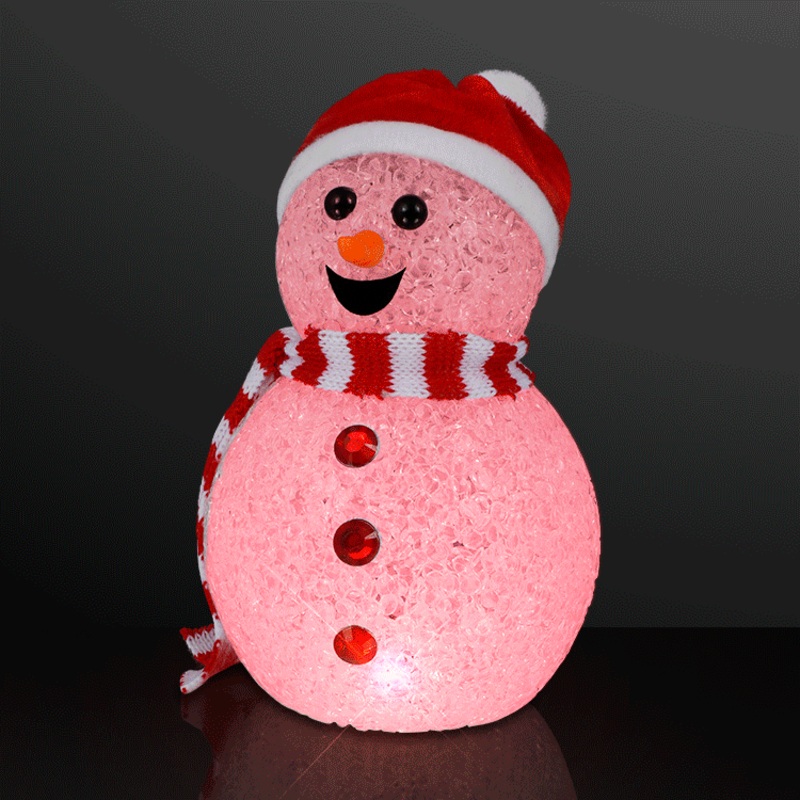 Color Change LED Happy Snowman Decoration