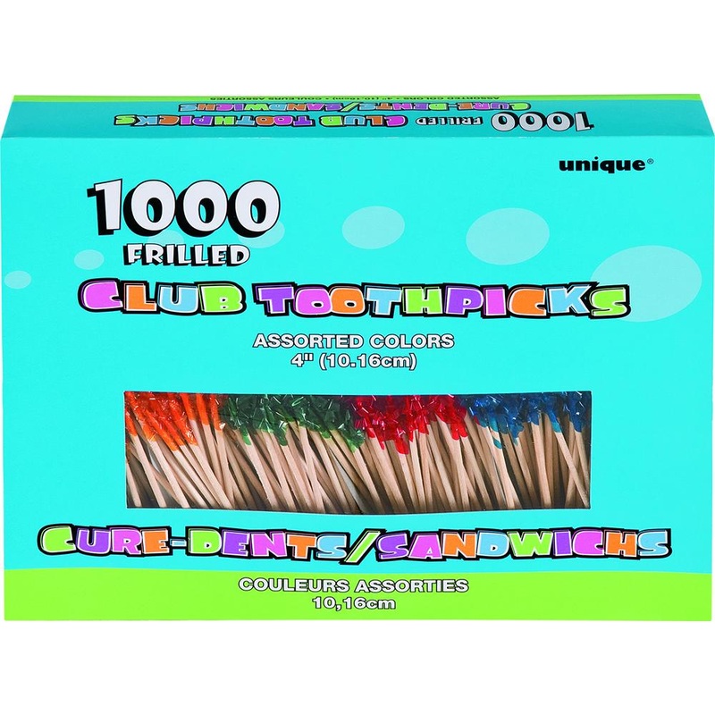 Frilled Club Toothpicks 4in