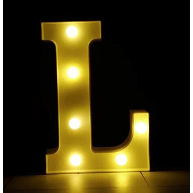 Gold 8in LED Light Letter L Centerpiece