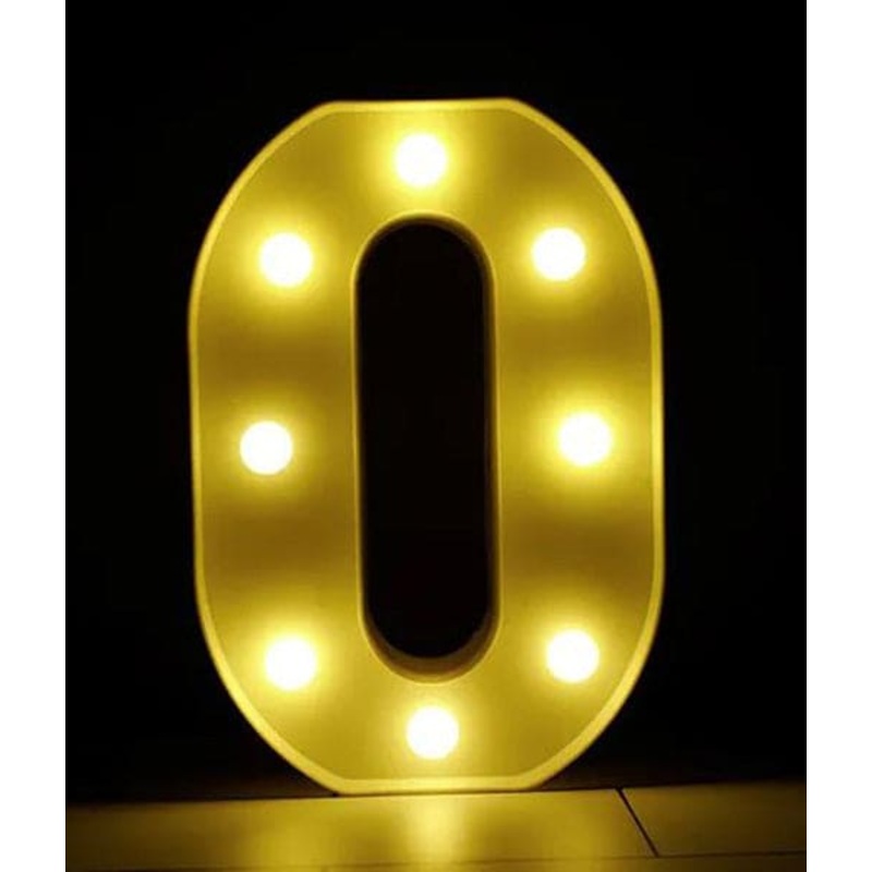 Gold 8in LED Light Letter O Centerpiece