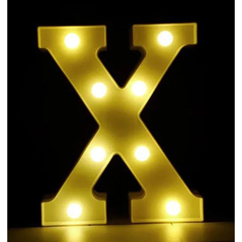 Gold 8in LED Light Letter X Centerpiece