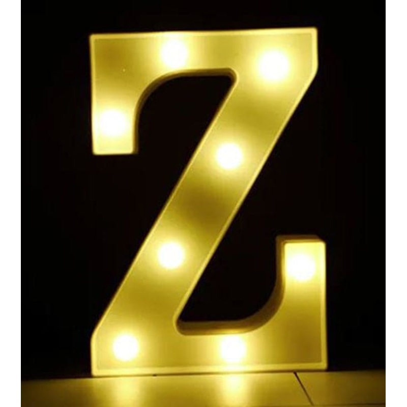 Gold 8in LED Light Letter Z Centerpiece