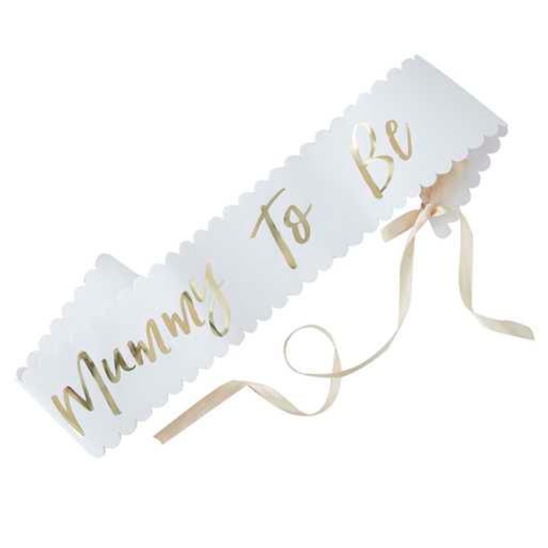 Gold Foiled Mummy To Be Sash