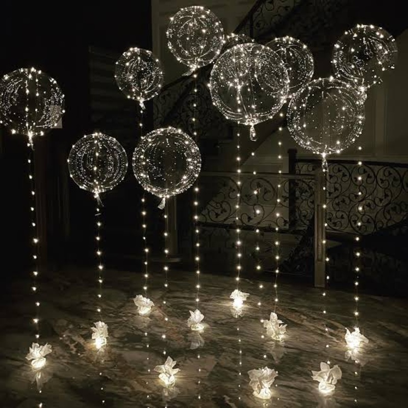 LED Light Up Balloon PVC Bright White Ea