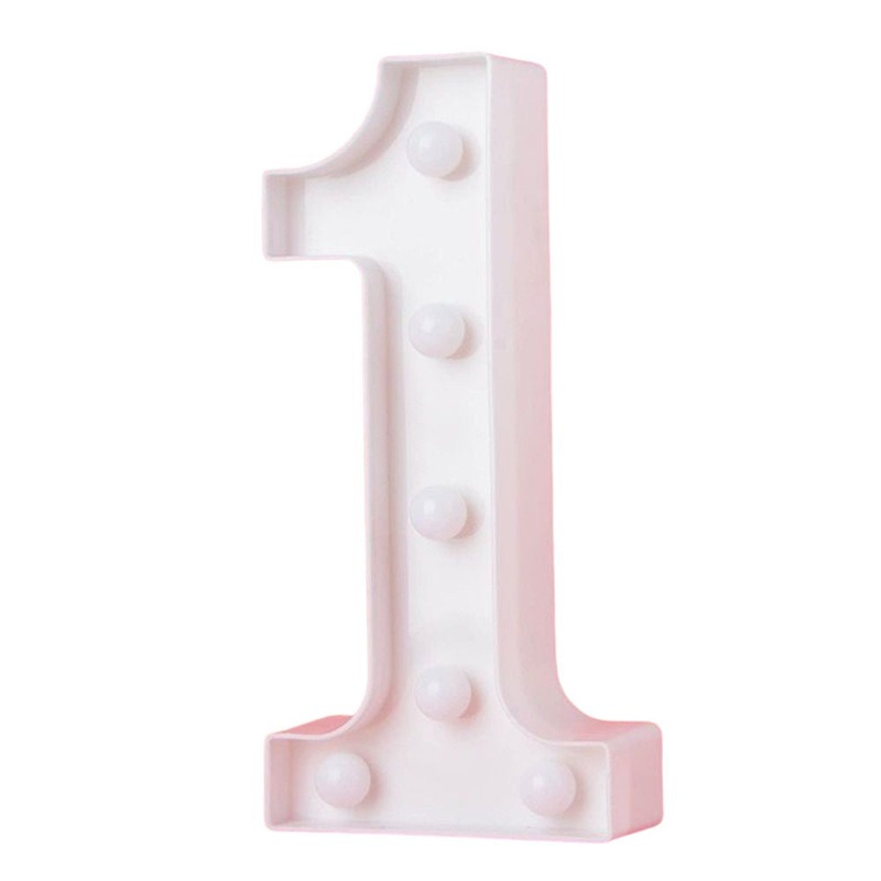 LED Light Up Number 1 White 22cm