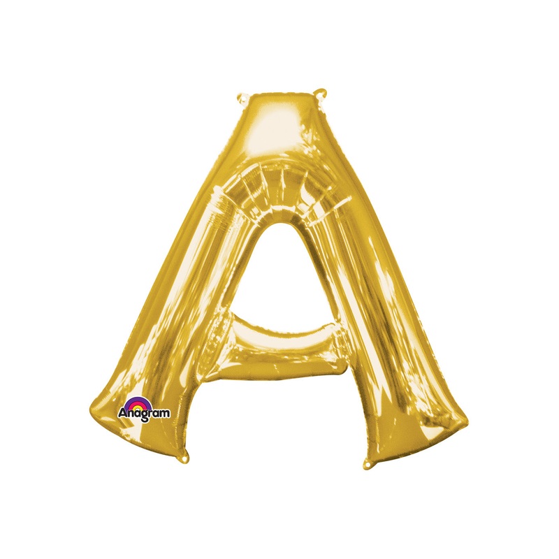 Letter A Gold Air Filled Balloon