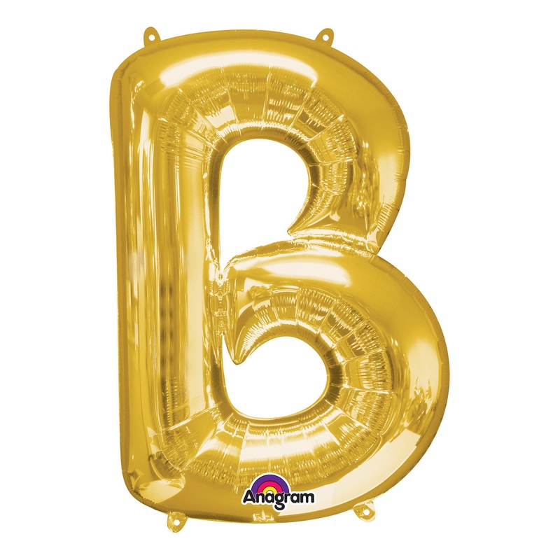 Letter B Gold Air Filled Balloon
