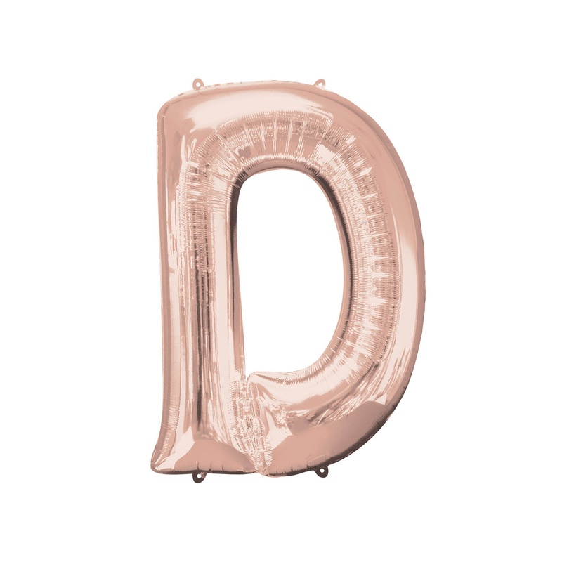 Letter D Rose Gold Air Filled Balloon