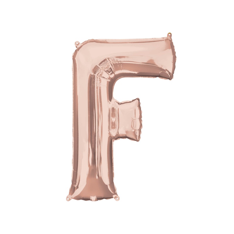 Letter F Rose Gold Air Filled Balloon