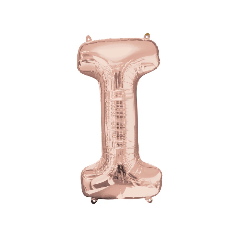 Letter I Rose Gold Air Filled Balloon