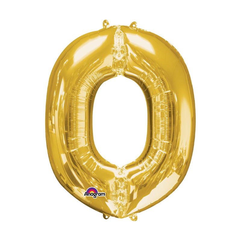 Letter O Gold Air Filled Balloon