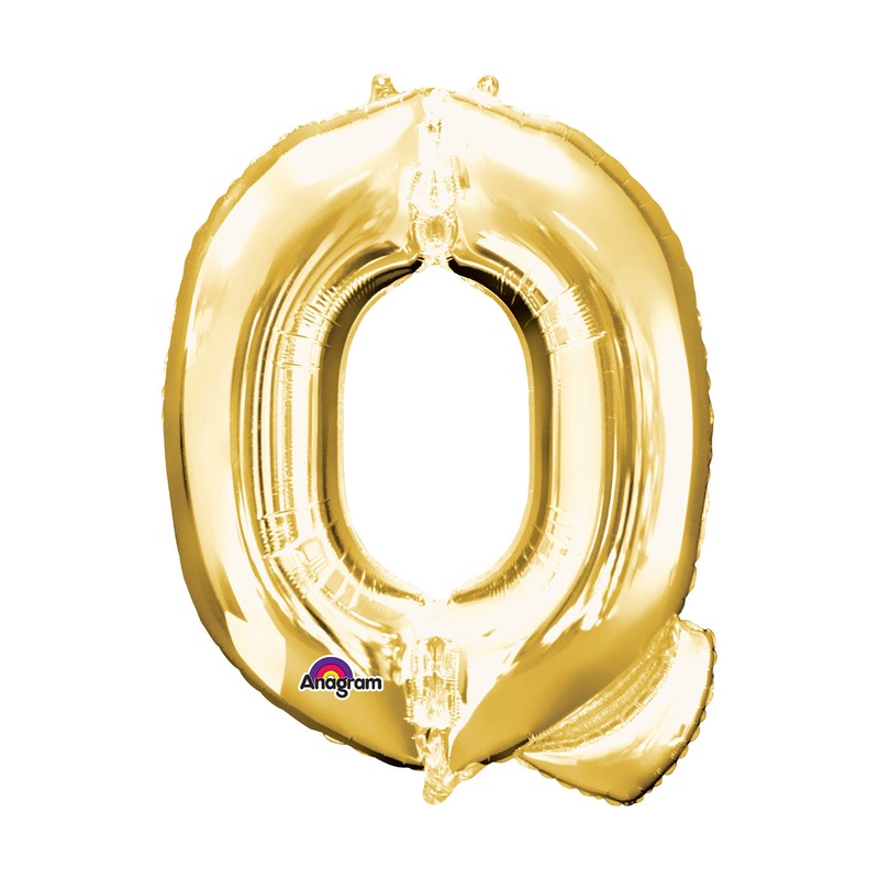 Letter Q Gold Air Filled Balloon
