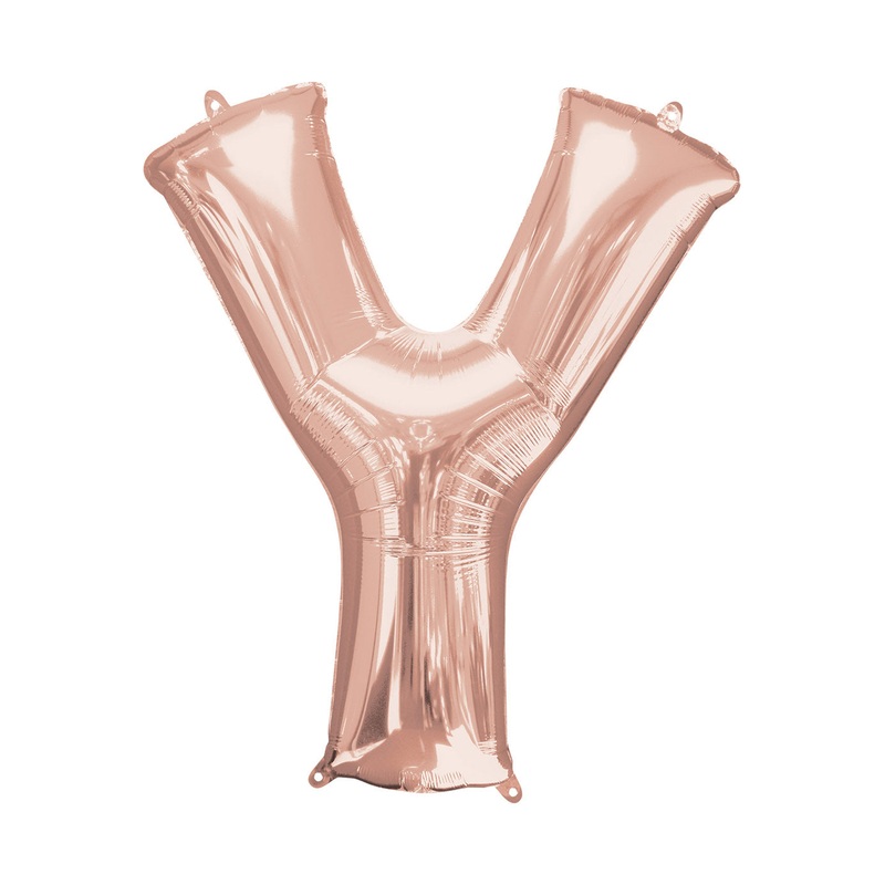 Letter Y Rose Gold Air Filled Balloon