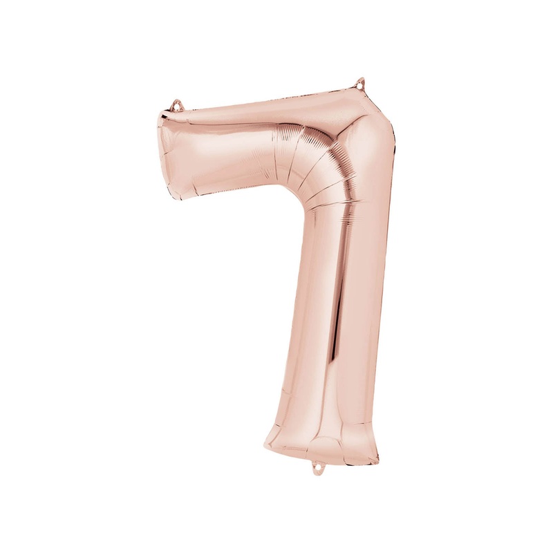 Number 7 Rose Gold Air Filled Balloon