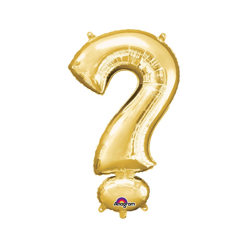 Question Mark Gold Air Filled Balloon