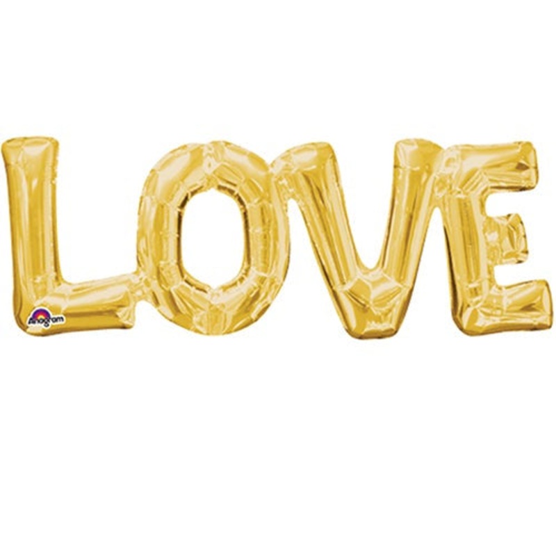 AIR-FILLED BALLOON - LOVE - GOLD