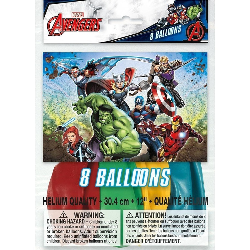 Avengers Assemble latex balloons 12 inches, 8 per package
