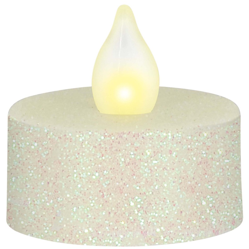 Iridescent Glitter LED Tea Lights 10pcs