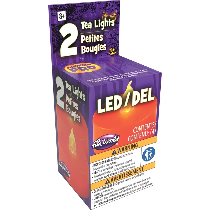 LED Pumpkin Teat Lights, 2 Count