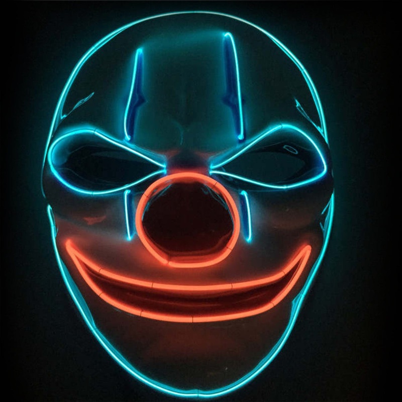 Light-up LED clown mask