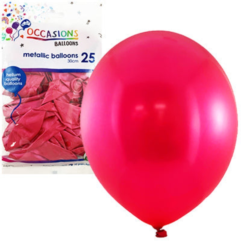 Metallic Fushia 30cm Balloons Pack of 25
