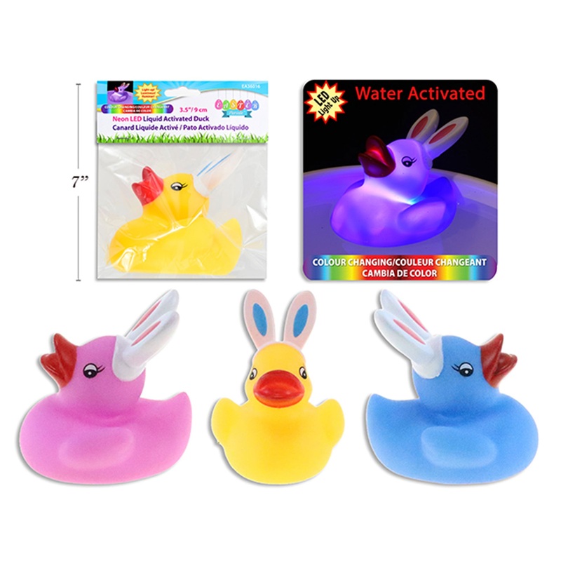 Neon LED Liquid Activated Duck, 3.5 Inches, Assortment, 1 Count