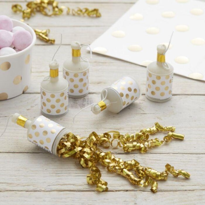PARTY POPPERS - GOLD FOILED POLKA DOT - PACK OF 25