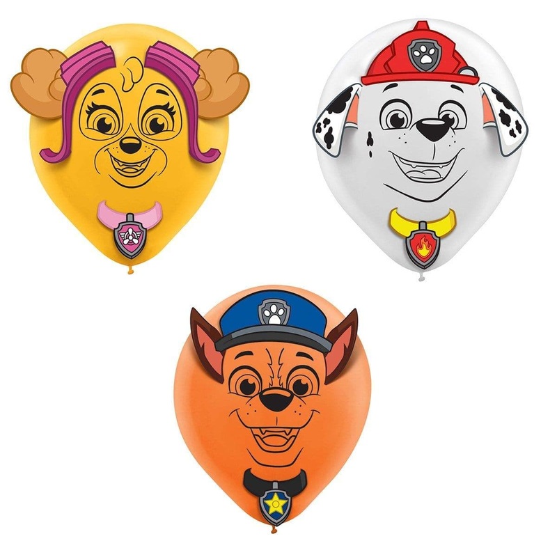 Paw Patrol latex balloons 12 inches, 6 per package