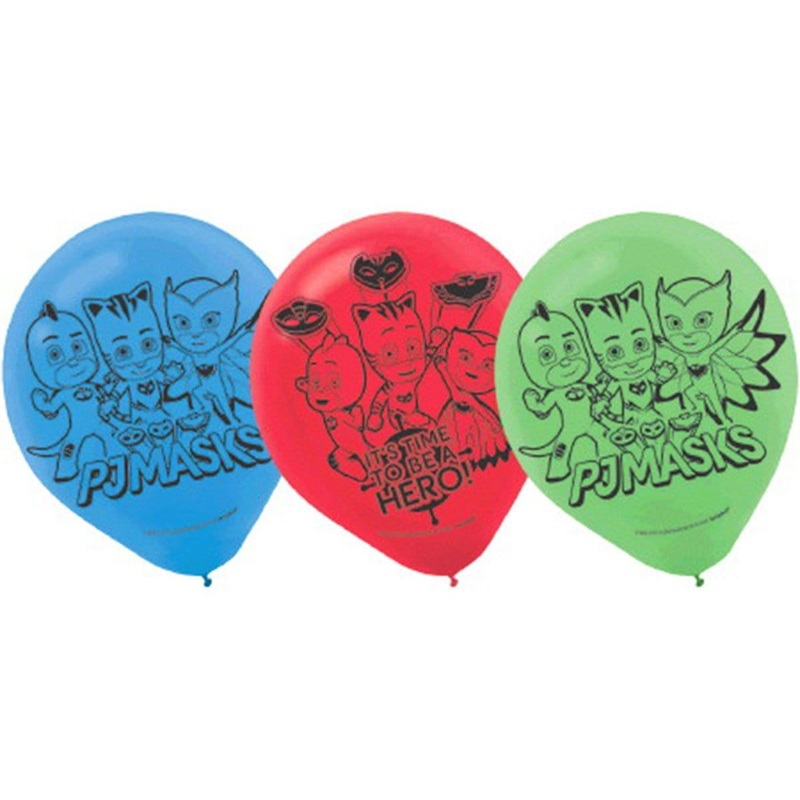PJ Masks latex balloons 12 inches, 6 per package