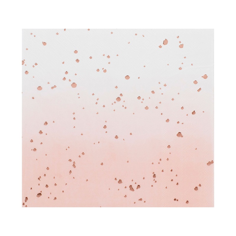 Rose Gold Ombre Foiled Napkins 16pcs