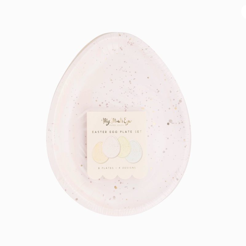 Speckled Easter Egg Shaped Plates