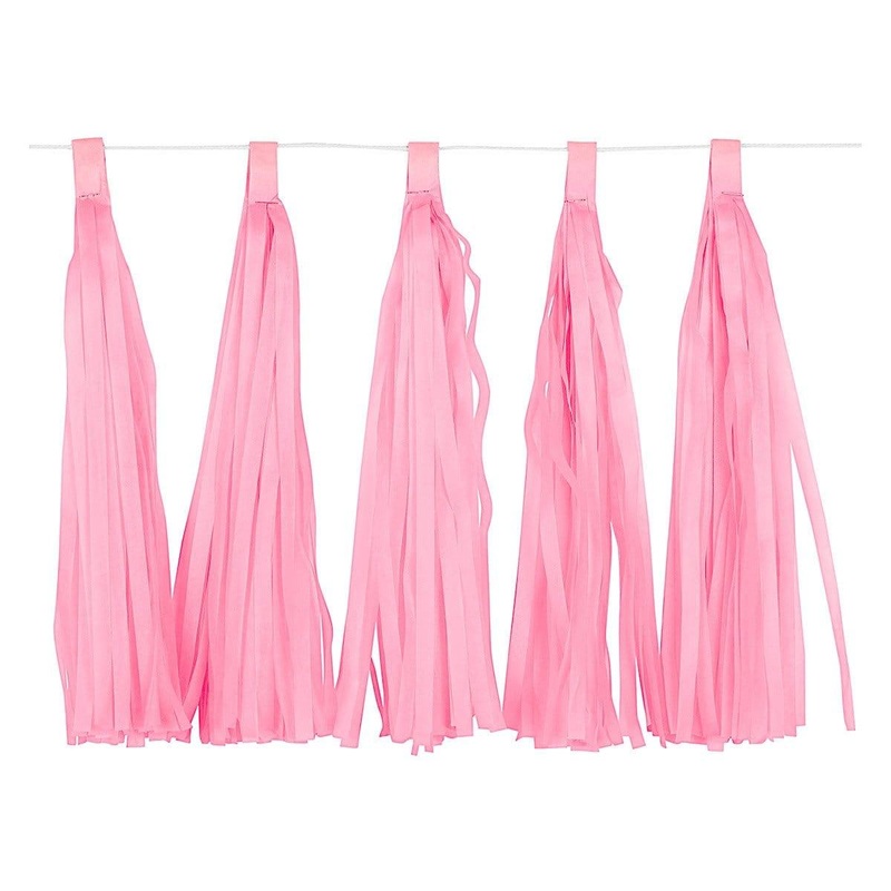 Tassels Garland Silk Paper Assembled 10/Pkg - Light Pink