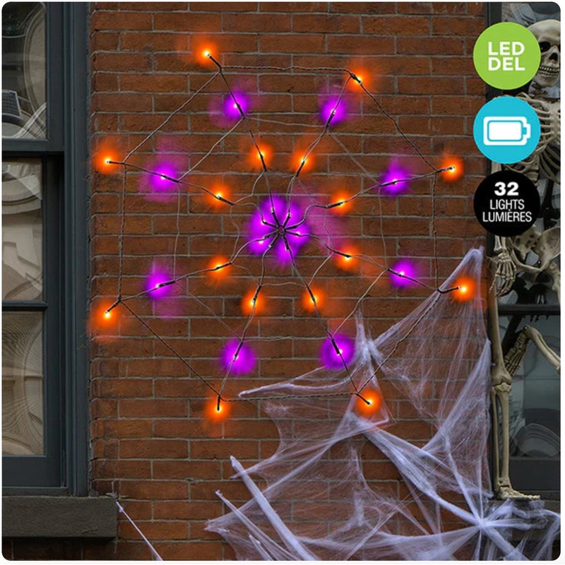 Toile D'Araigne Led (32) - Orange Et Mauve