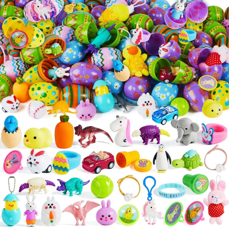 120Pcs Novelty Toys Prefilled Easter Eggs