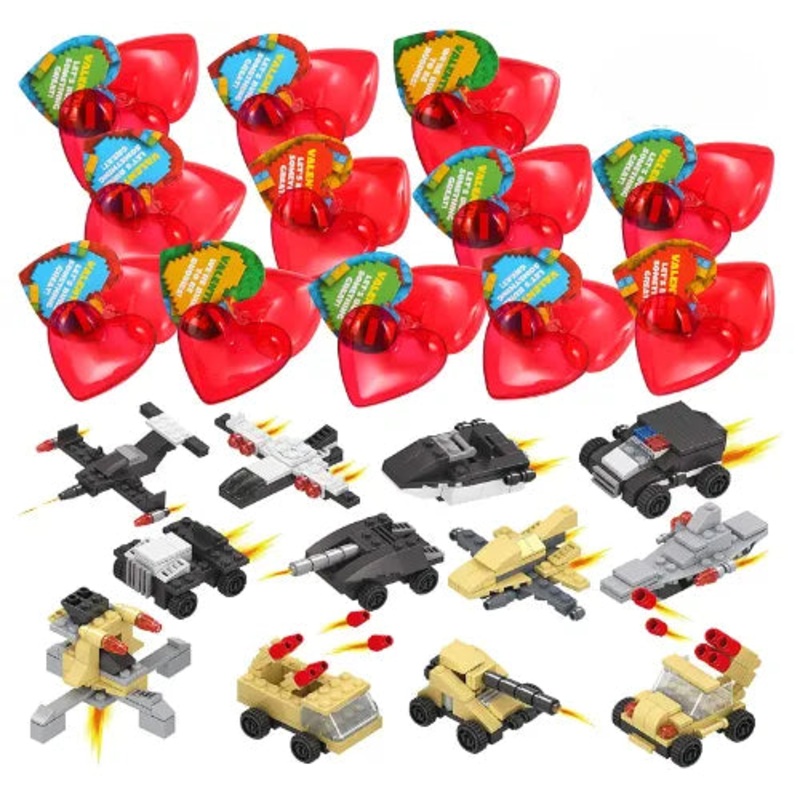 24 Pcs Prefilled Hearts with Valentines Day Cards for Kids-Classroom Exchange Gifts