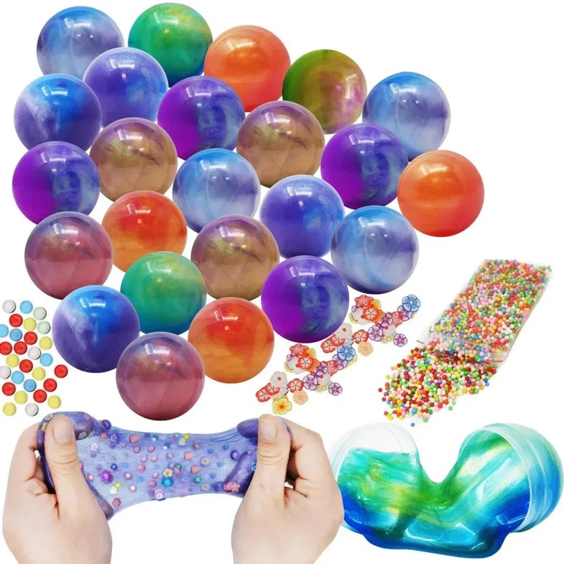 24Pcs Cosmic Realm Slime Prefilled Printed Easter Eggs