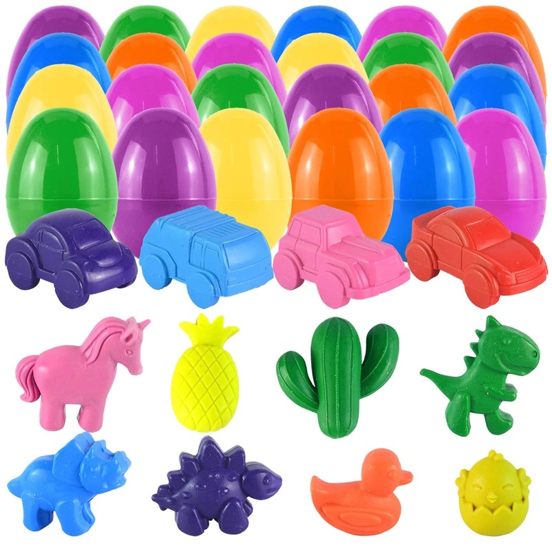 24Pcs Crayons Prefilled Easter Eggs