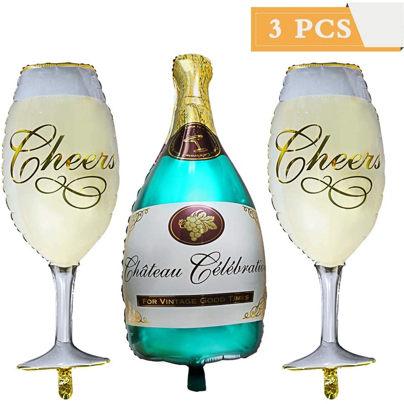 3 Pack Champagne Bottle Balloons Set