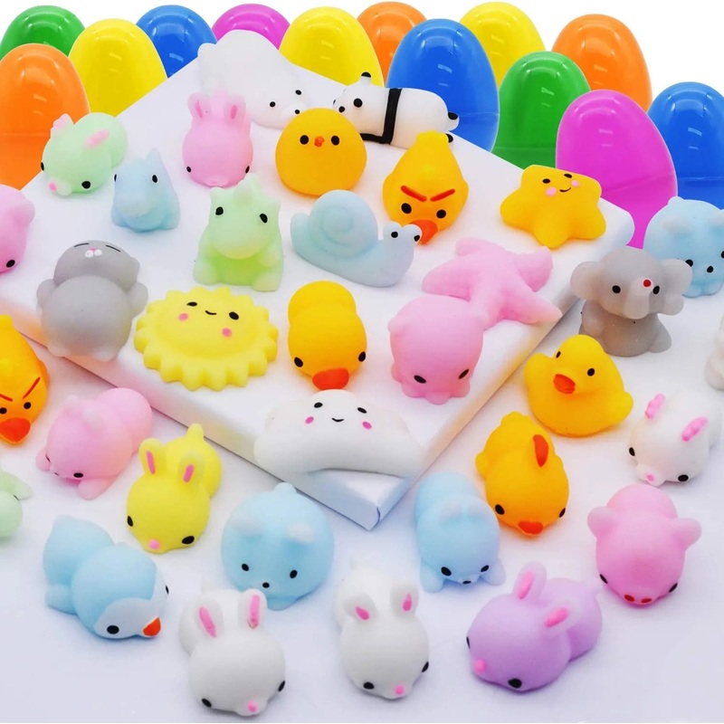48Pcs Kawaii Squishy Prefilled Easter Eggs