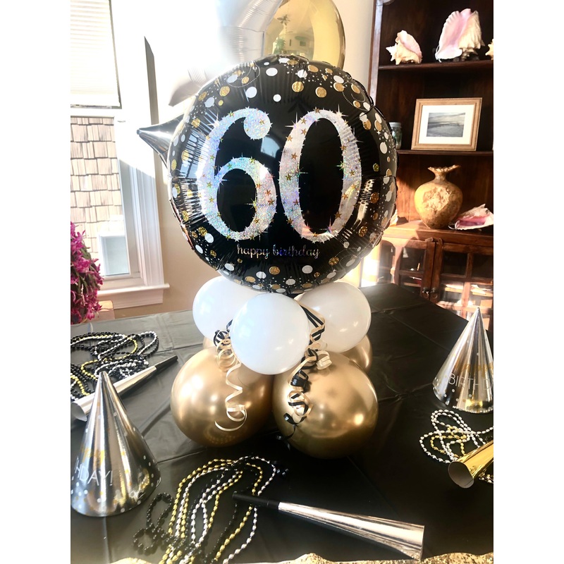 60th Sparkling Birthday Air Filled Centerpiece