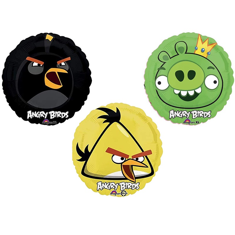 Angry Birds 3 Pack Birthday Bundle of Angry Bird Balloon 18"
