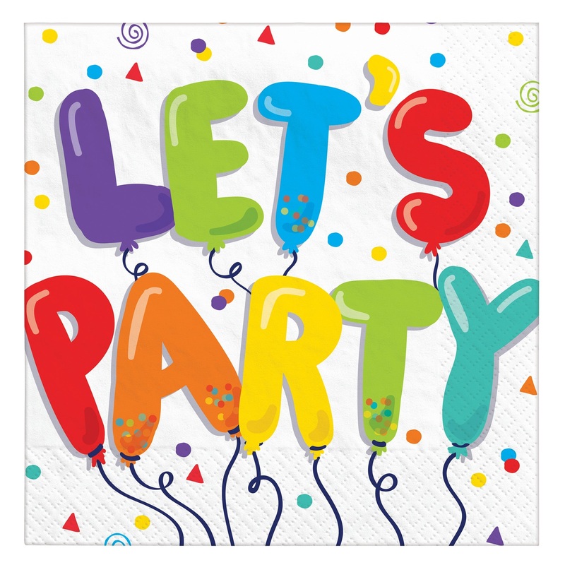 Birthday Balloons Beverage Napkins Package of 36