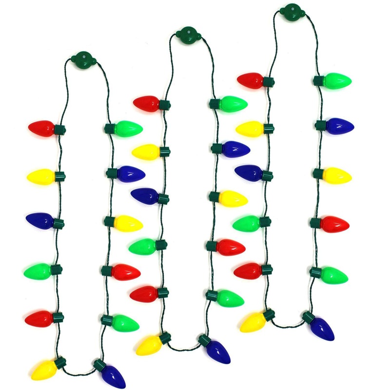 Christmas Sweaters LED Light Up Necklace, 3 Pack