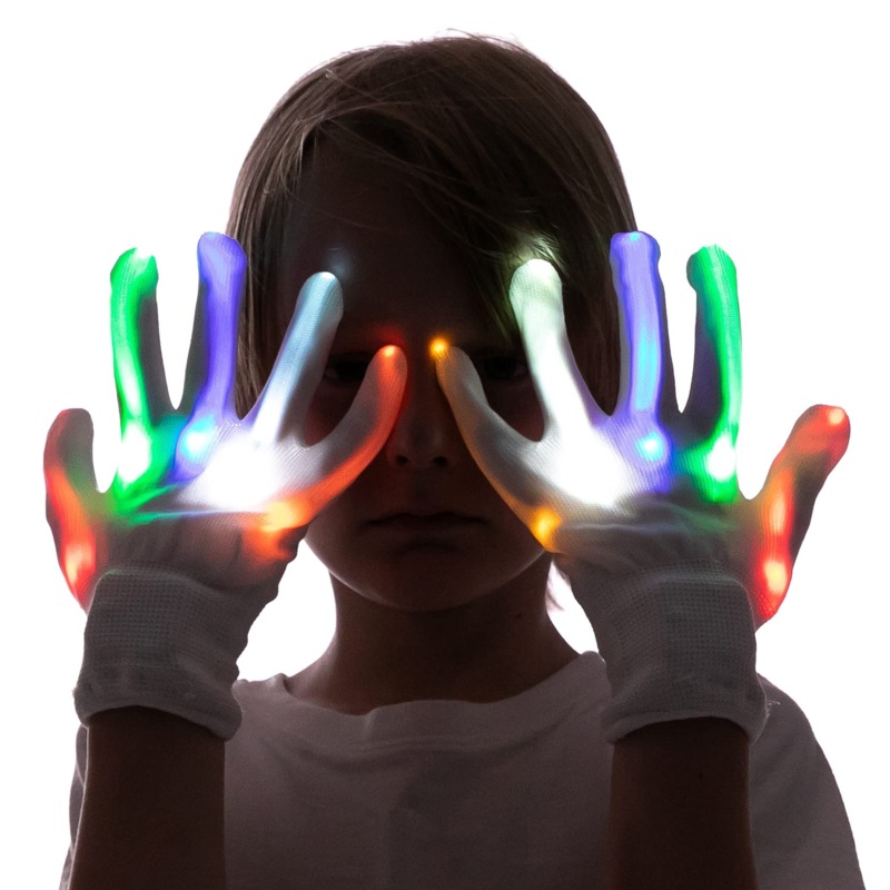 LED Gloves for Kids (Multicolor), 3 Pack