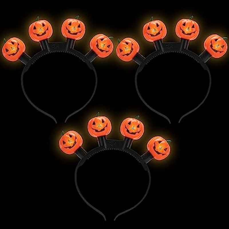 LED Pumpkin Headband, 3 Pcs
