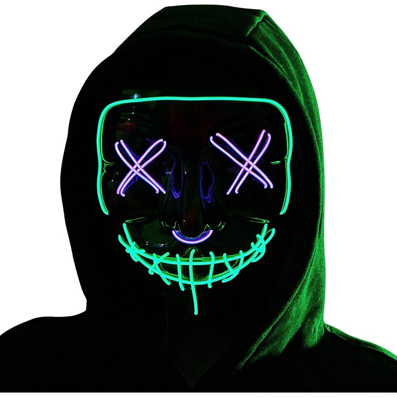LED Scary Mask (Green and Purple)
